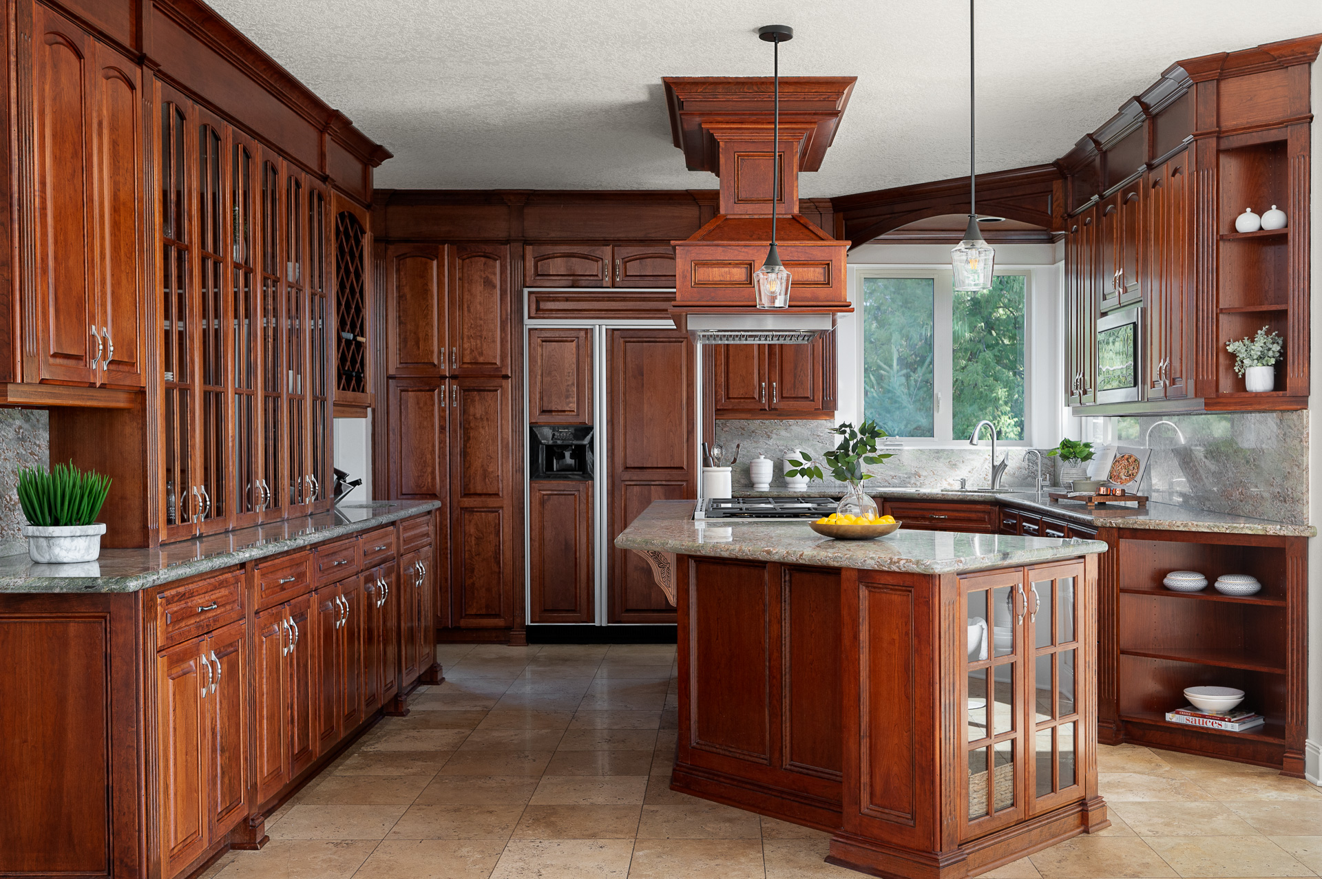 Traditional style kitchen with elegant cabinetry.