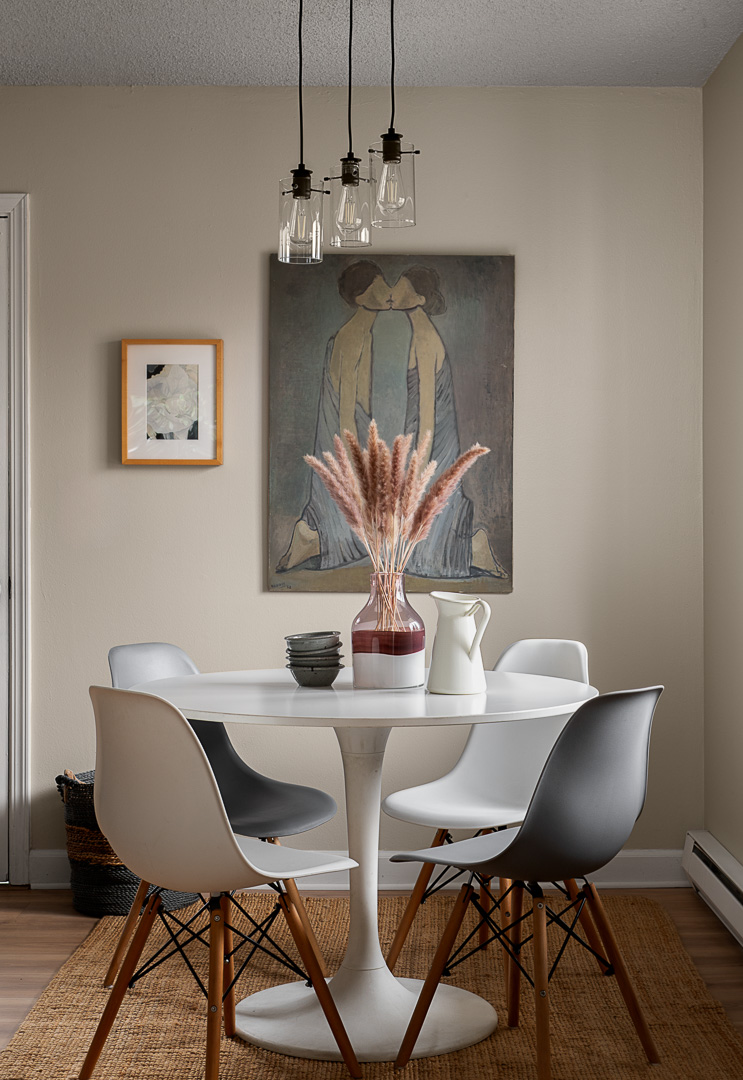 Minimalistic dining area.